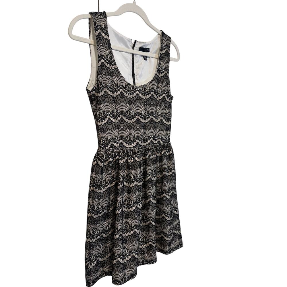 Aqua Black Lace Pattern Sleeveless Dress S - Picture 3 of 9